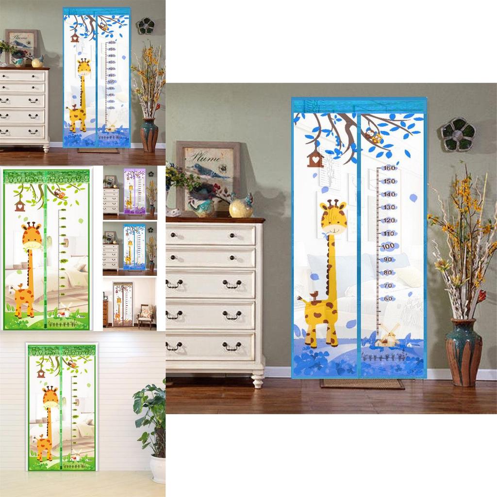 Curtain Mosquito Anti Net Magnetic Door Cartoon Pattern Automatically Shut Mesh