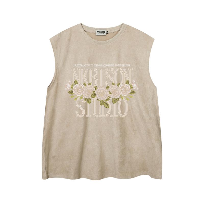 Trendy Summer Trendy Cityboy Minimalist Casual Round Neck Sleeveless Shirt Men's Loose Round Neck Vest