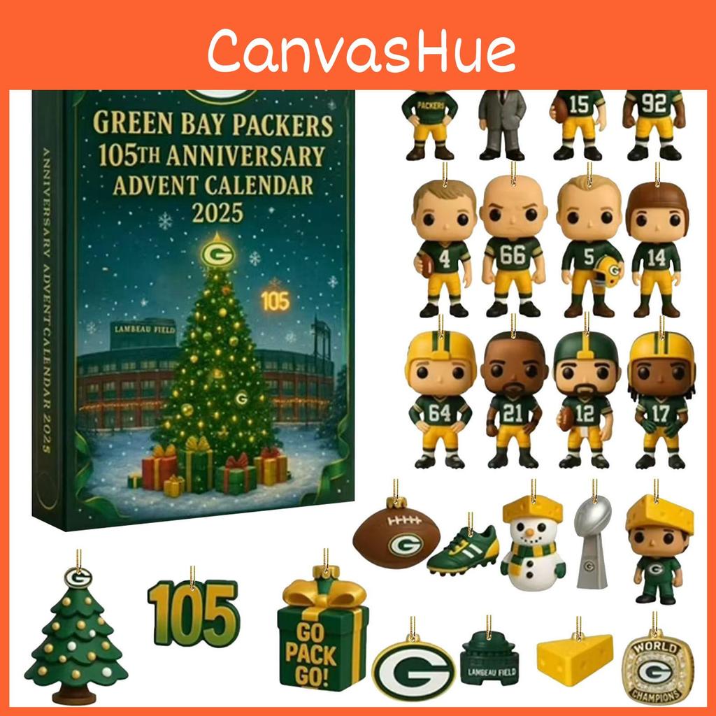 Kalendarz Adwentowy Rocznicowy Green Bay Packers Akrylowa Dekoracja Świąteczna Prezent Dla Fanów Sportu