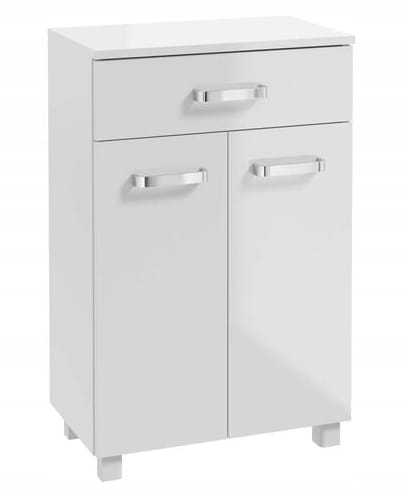 Bathroom cabinet standing on legs, white gloss, 50x78 cm, Mila
