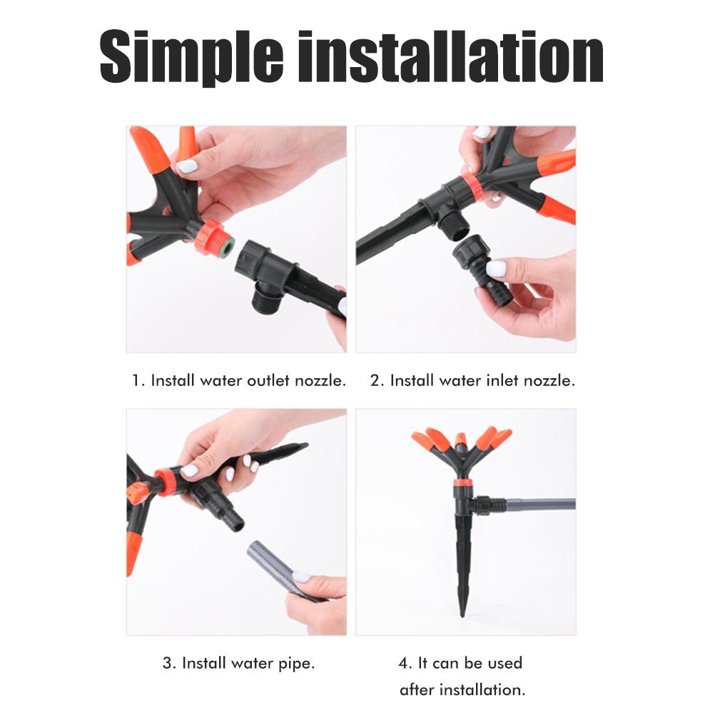 Garden Sprinkler 360 degrees Automatic Rotating Lawn Sprinklers Water Sprinkler for Lawn Yard Garden