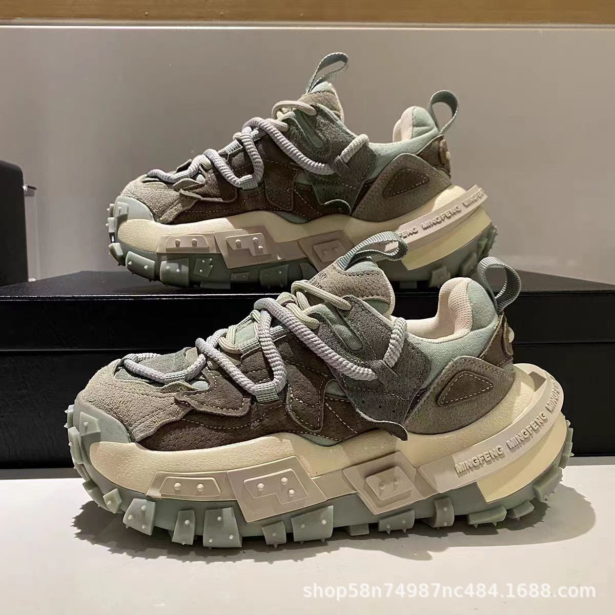 

Модные кроссовки для мужчин, цветной блок, массивная дизайнерская подошва, беговые кроссовки, модные повседневные мужские туфли на высокой платформе, zapatillas hombre 44