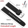 22mm Silicone Watch Band Universal Extended Length Straps Quick Release Rubber Pin Buckle Bracelet Belt Accessories for Seiko