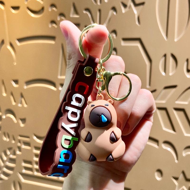 Capybara Cartoon Keychain Pendant - Cute Claw Machine Accessory & Small Gift Single OPP Bag Packaging