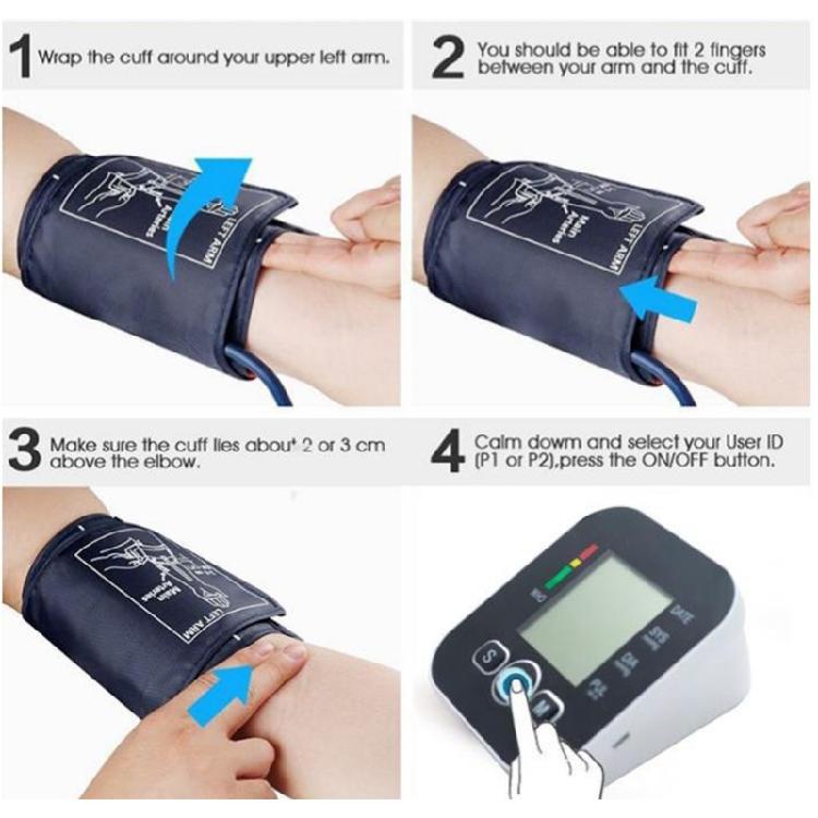 Auto LCD Monitor Sphygmomanometers for BP Pulse Meter Monitor Gifts for Parents