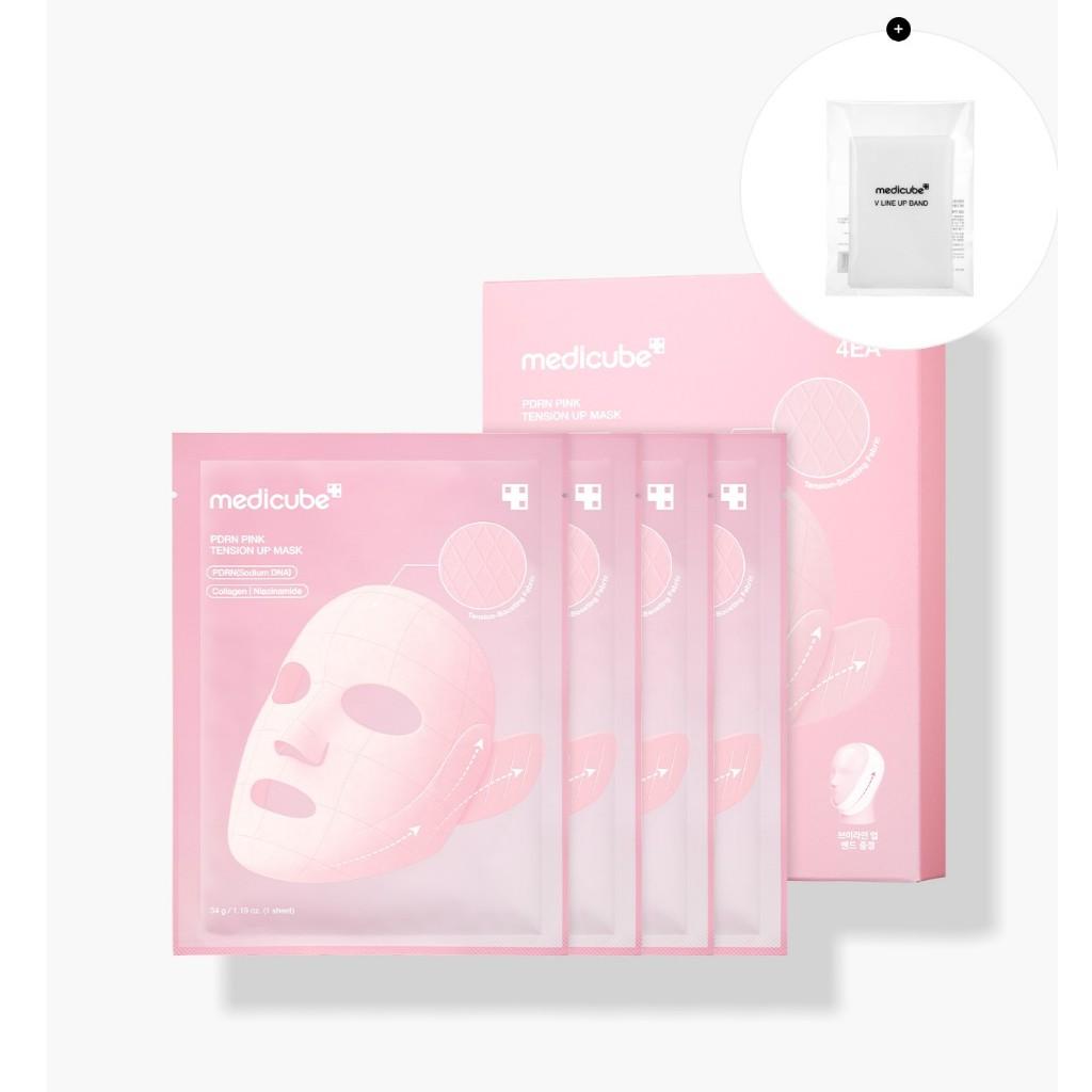 MEDICUBE PDRN Pink Lift-Up Mask Set (4 sheets + V-line up band)