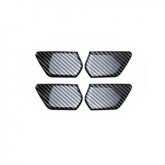 For Hyundai Sonata 2015- Carbon Fiber Real Inner Door Bowl Sticker Trim 4PCS