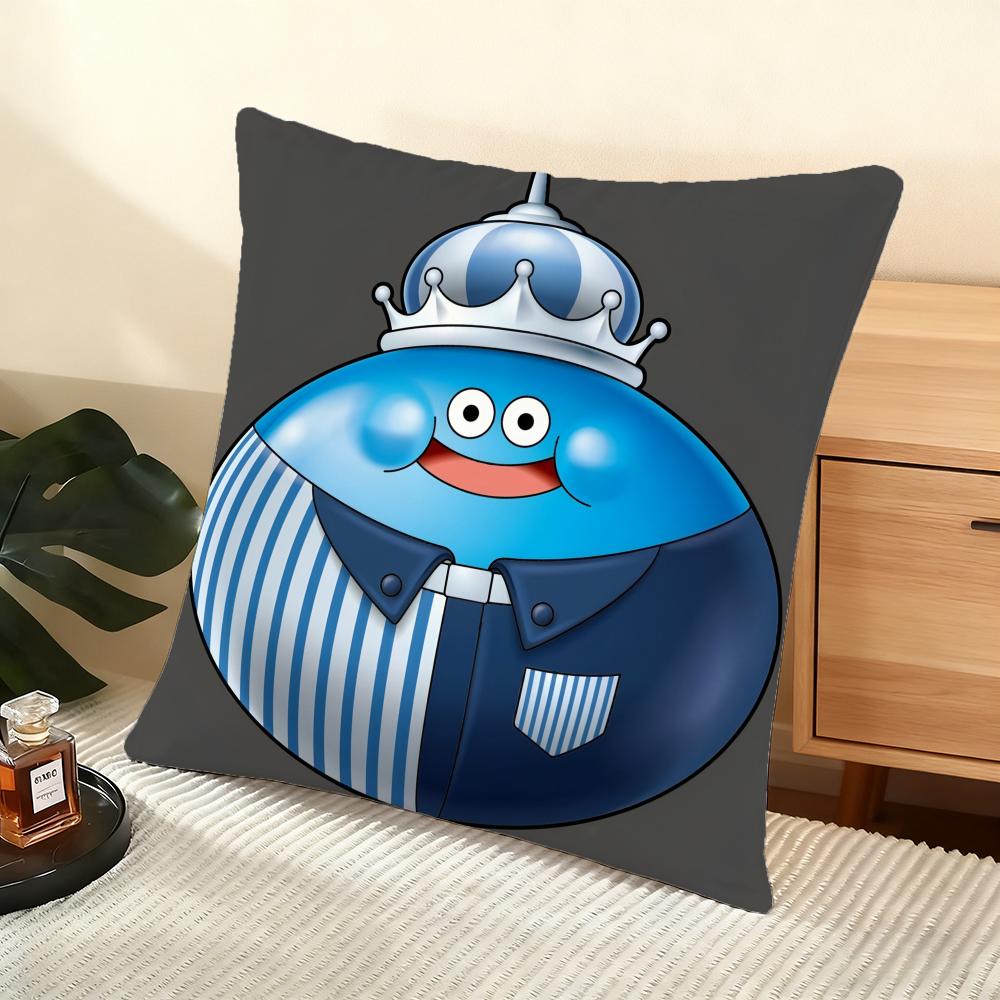 D-Dragon Quest Rocket Slime Cushion Cover Soft Short Plush Pillow Cover Smooth Cozy Texture Aesthetic Cushion Case Home Decor
