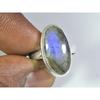 Natural Blue Labradorite Gemstone 925 Solid Sterling Silver Ring Size US-7 PG-225