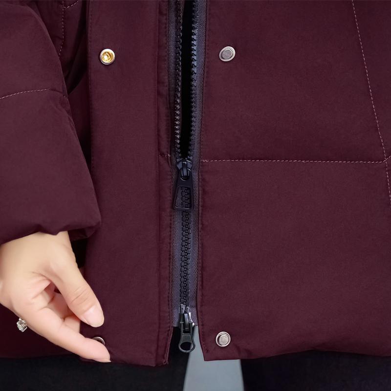 Plus Size XL-6XL Middle Age Women's Down Coats Winter Vintage Parkas Hooded Elegant Loose Thick Warm Down Jackets Woman Outerwears