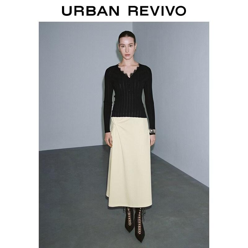 UR 2026 Women's Elegant Twisted Midi Skirt