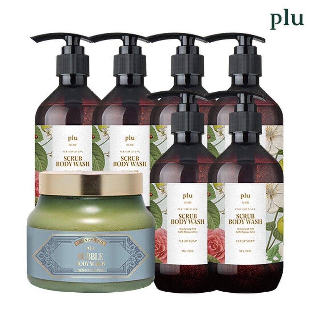 (Plu) Scrub Body Wash 500g X 6 (Choose Type) + Body Scrub (Eucalyptus)