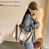 Canvas Bag Striped Tote Bag New Women's Bag Sweet Contrasting Color Handbag Crossbody Bag Large Capacity