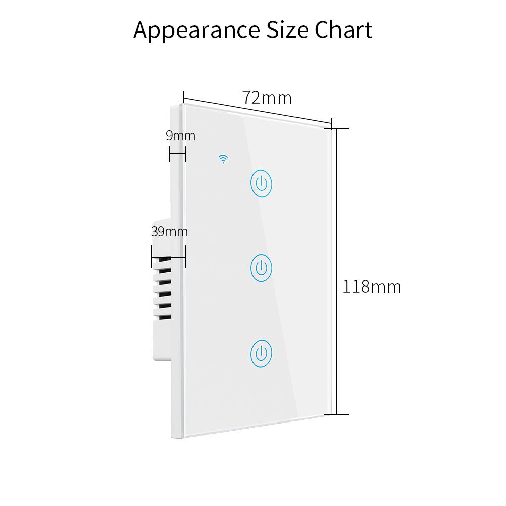 LangYeao Tuya WiFi US AU 1/2/3/4 Gang Smart Touch Wall Light Switch Work with Alexa and Google Home with Neutral Wire