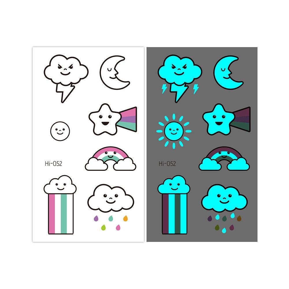 Fluorescent Star Feather Temporary Tattoos Blue Luminous Fake Tattoo Tattoo Sticker Body Art