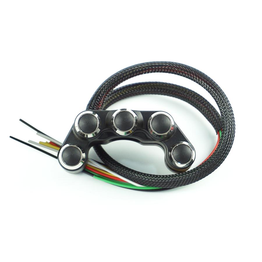Motorcycle 7/8"Handlebar Headlamp Hazard Brake Self Latch+Reset Buttons Switch