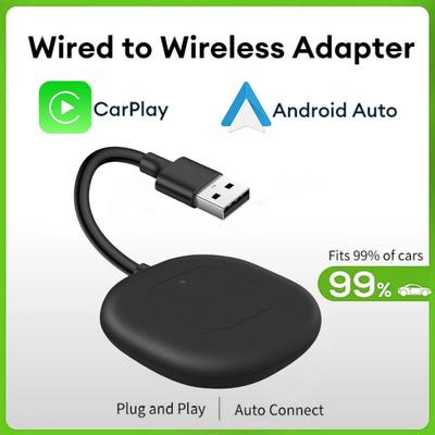 New 2 In1 Carplay& Android Auto Mini Box Wireless Carplay Adapter Wired To Wireless Carplay For USB Dongle Plug And Play 5G Wifi