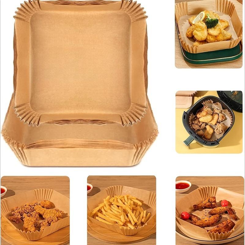 100Pcs Non-stick Air Fryer Pad Paper - Easy To Clean, Healthy Cooking, Single Sheet Is Suitable for Baking, Grilling and Microwave Heating