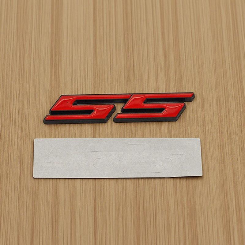 Swpzb8 3D Metal Letters SS Logo Car Rear Trunk Sticker Front Grille Badge Emblem for SS Sport Camaro Cavalier Accessories