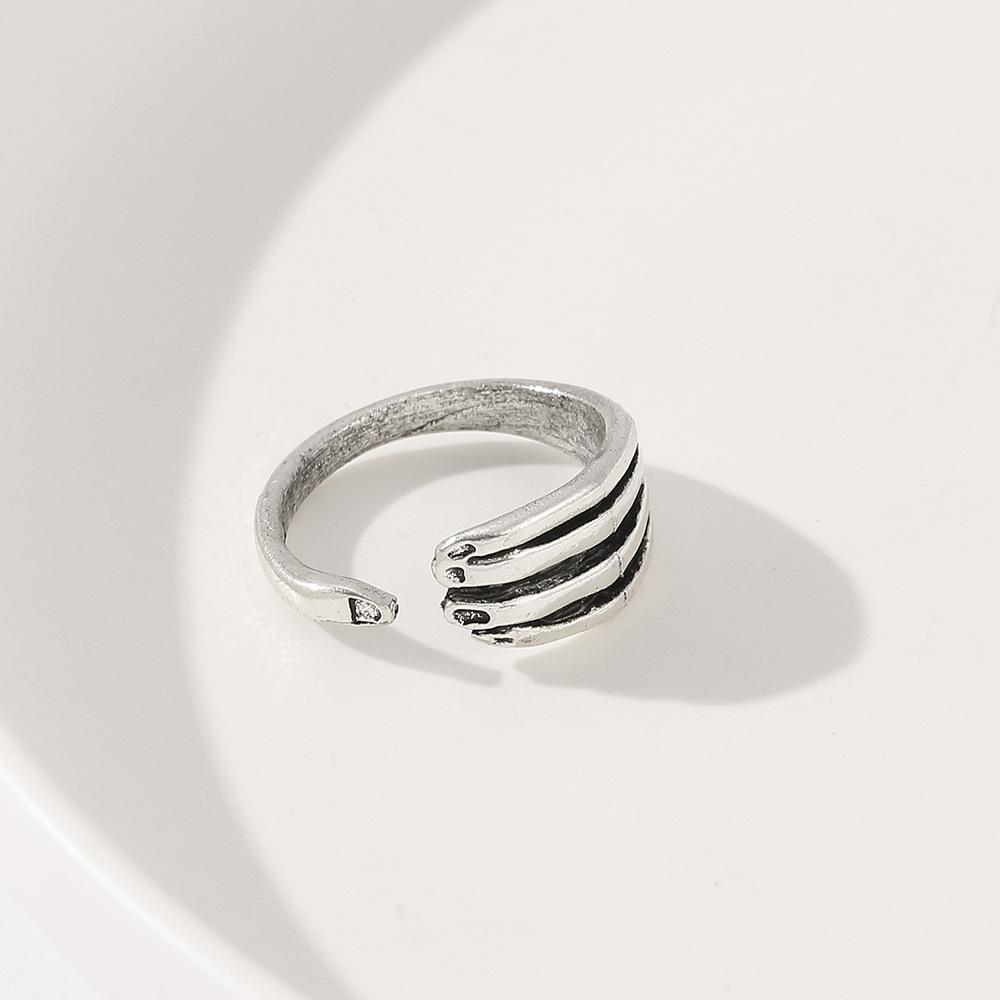 Bague ouverte à la paume et aux doigts Mode Bague de couple Bijoux Hip Hop Européens et Américains Mode