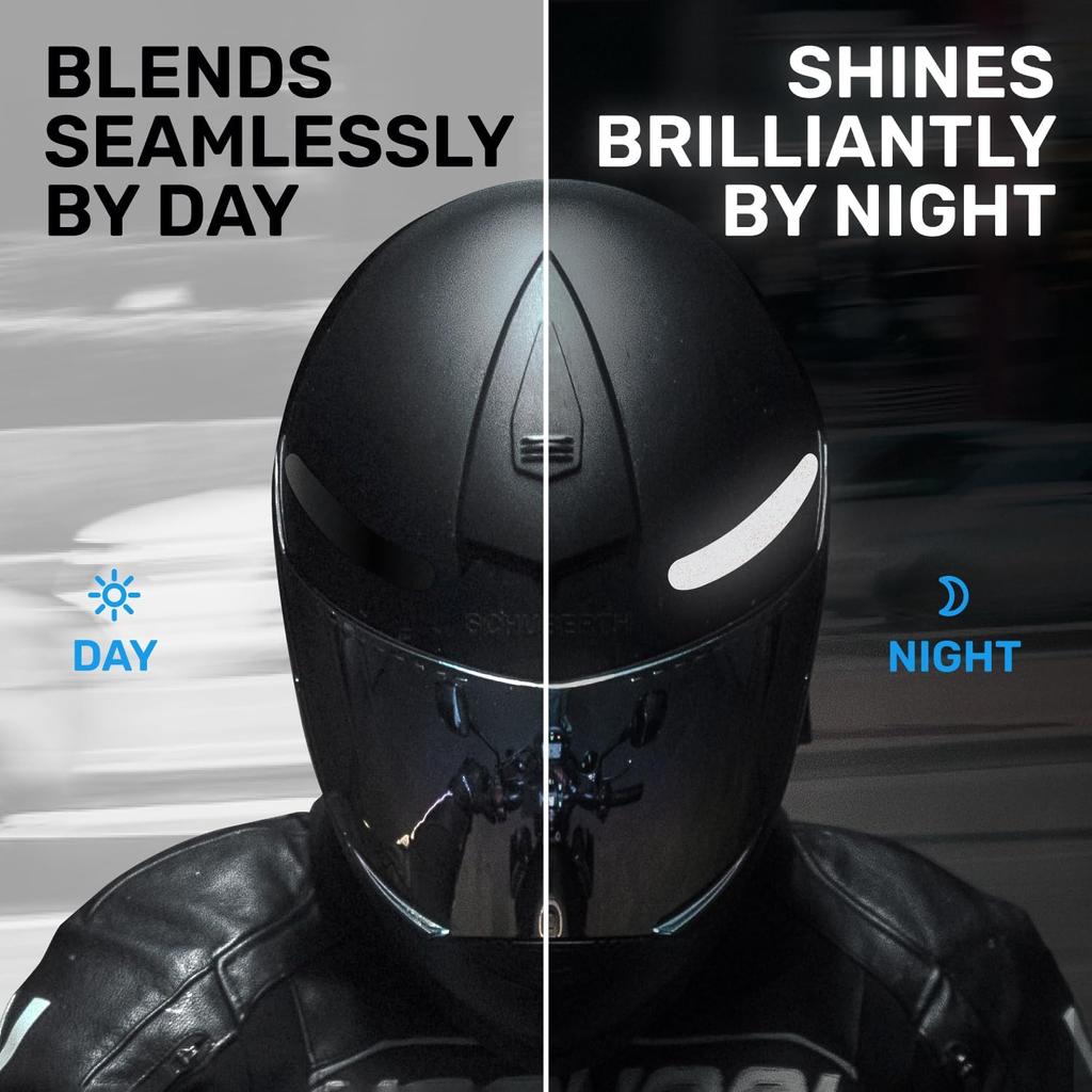 3M Reflective Black Stickers - Reflective Helmet Tape, Motorcycle Reflective Tape