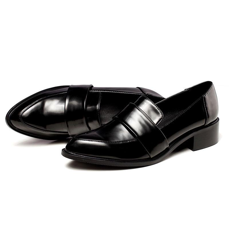 Fashion Pointed toe widen strap loafers women sewing slip on shallow mouth moccasins solid microfiber 2 wear women shoes over size 34-42