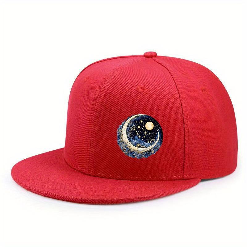 Crescent Moon Celestial Night Sky Baseball Cap Adult Polyester Adjustable Casual Snapback Hat Unisex