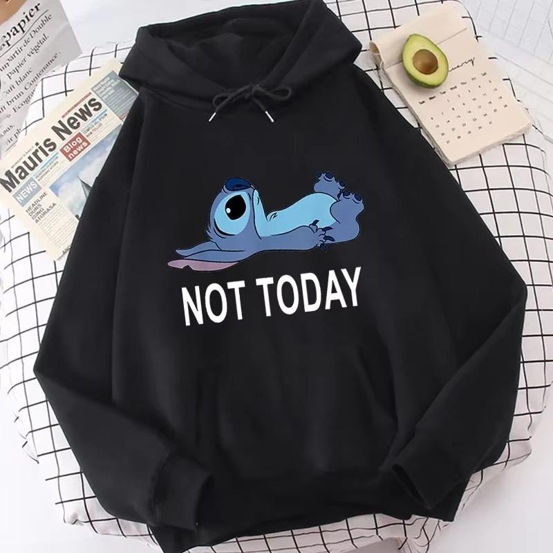 Lilo & Stitch Print Hoodie Cute Cartoon Disney Graphic Sweatshirt Autumn and Winter Men and Women Casual Long-sleeved Jumper Top
