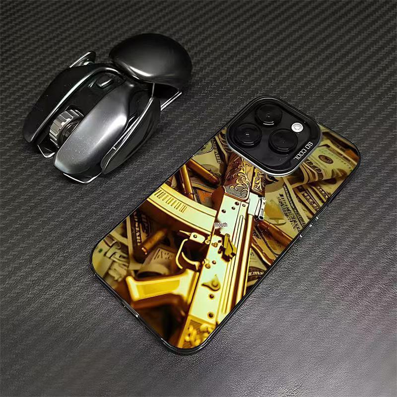 

Gold AK Apple iPhone 16 Pro Max/15 Pro/14 Pro Case - European American Trend iPhone 15 Pro