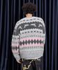 WAIKEI Dolphin Hairy Graphic Knit Gray