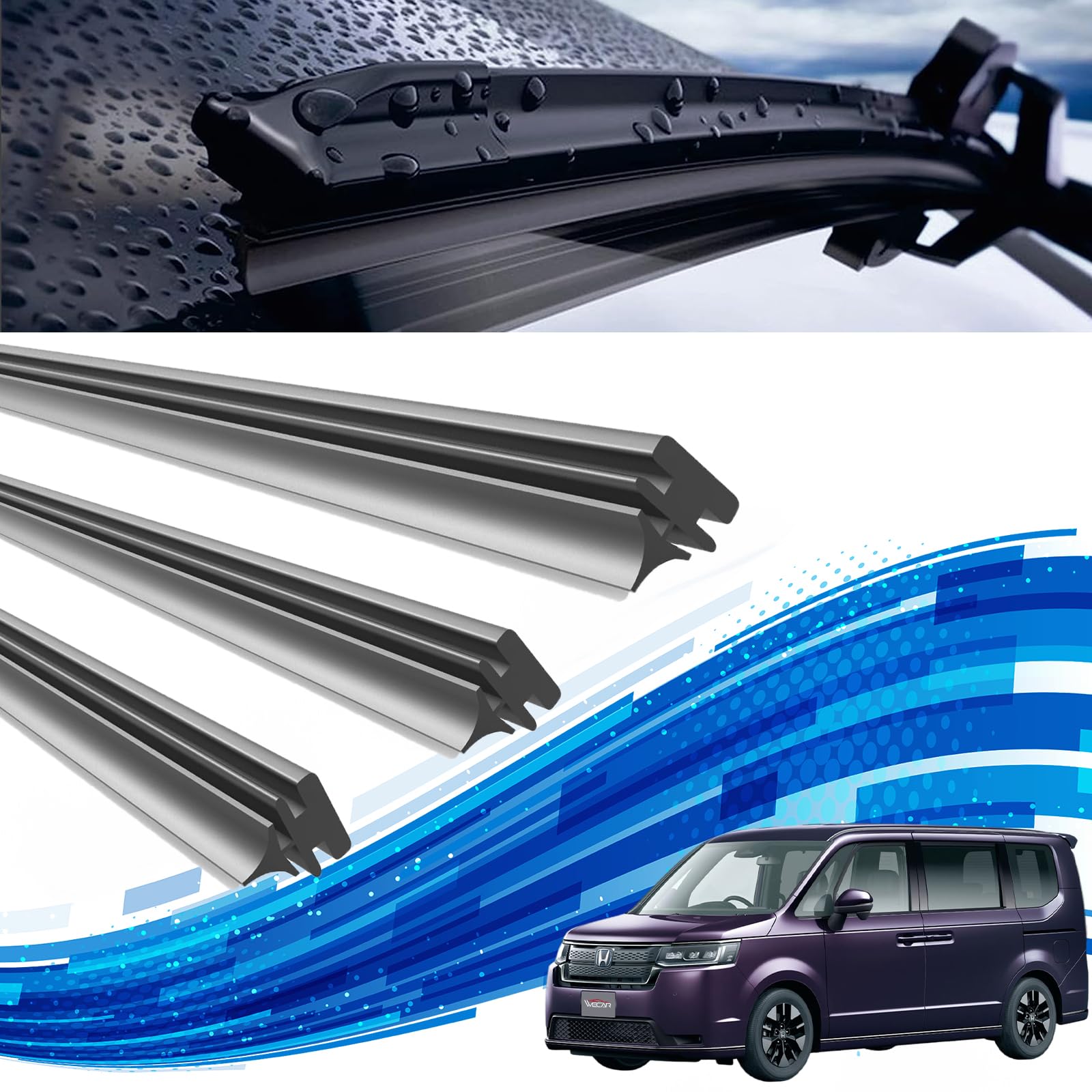 Honda Step Wagon Wiper Replacement Rubber Compatible Size Genuine Compatible