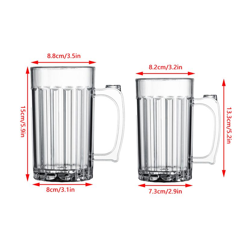 1Pcs 400Ml/600Ml Creative Transparent Acrylic Water Cup Large Capacity Anti-Fall Beer Cup Home Office Bar Tea Juice Coffee Mugs