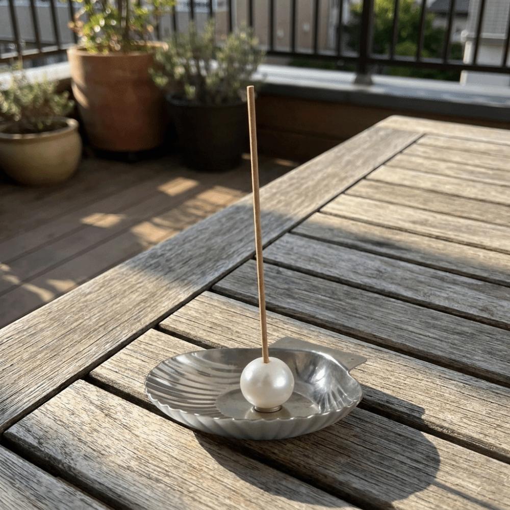 Minimalist Seashell-Shaped Incense Holder Stainless Steel Metal Pearl Incense Rack Home Decor