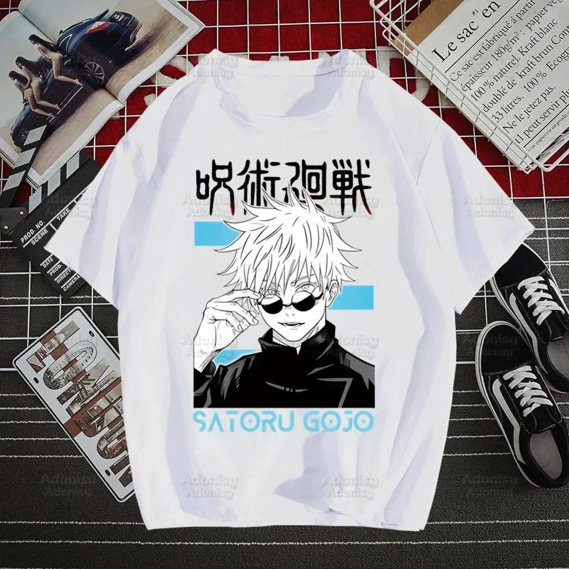 Gojo Satoru Jujutsu Kaisen Otaku Harajuku Man T Shirts Tees Shirt Tops Design Short-Sleeved Aesthetic Anime T Shirt