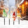 Solar-powered Christmas Lights, Snowman Garden Lights, Set of 4, Stylish, Recessed, Waterproof, Automatic Onoff, Energy-saving, Garden, Yard,