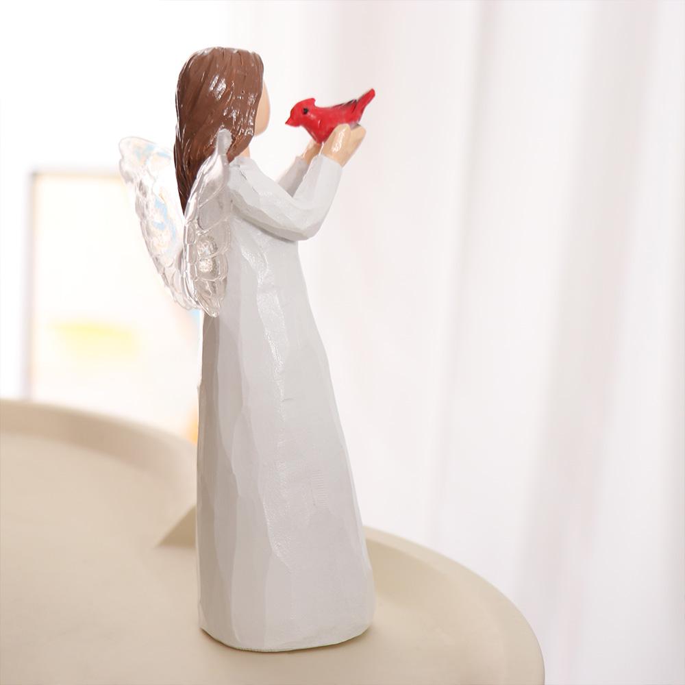 Resin Winged Angel Figurine Creative Design Pray Girl Ornaments Cherub Statue  Home Decoration