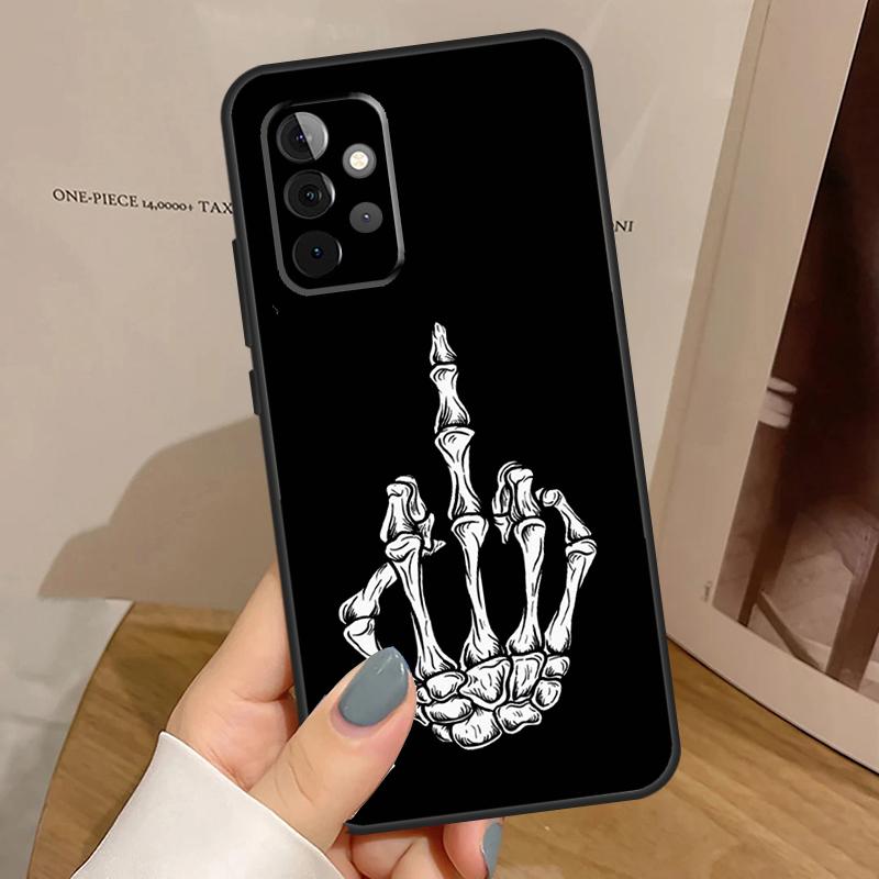 Skeleton Middle Finger Case For Samsung Galaxy A56 A36 A16 A06 A13 A33 A53 A52 A32 A12 A54 A34 A14 A35 A55 A17 A15