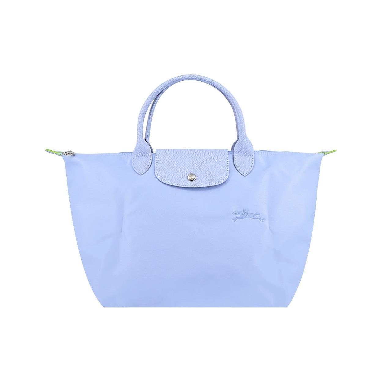

Longchamp Le Pliage Green Solid Color Logo Snap Zipper Closure Tote Bag Women Tote Bags Blue 1624919P79 Blue