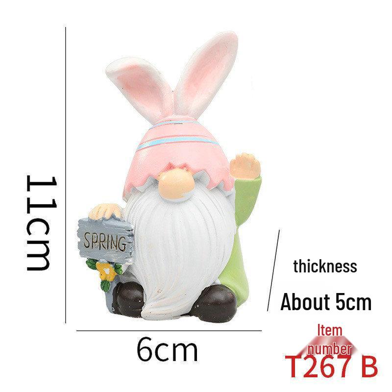 Gnom Elfin Iepuraș de Paște Ornament din Rășină