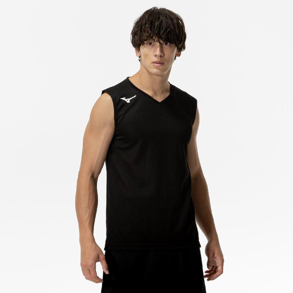 Soccer Wear Sleeveless Tank Top, Sports Undershirt, Moisture-Wicking, Quick-Drying, Unisex, Black, Size L (P2MAC050)