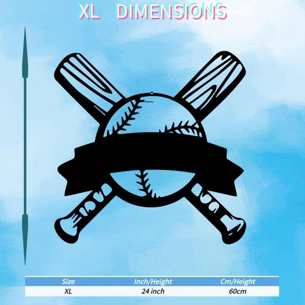 1pc Dynamic Baseball Bat Swing Metal Wall Art, Weatherproof Iron Statue for Garage Backyard Fence Indoor Outdoor Gift for Sports Fan Room Decor