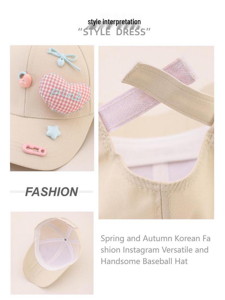 2025 Fashion Kids' Sun Protection Baseball Cap with Cartoon Duckbill Design for Spring & Autumn