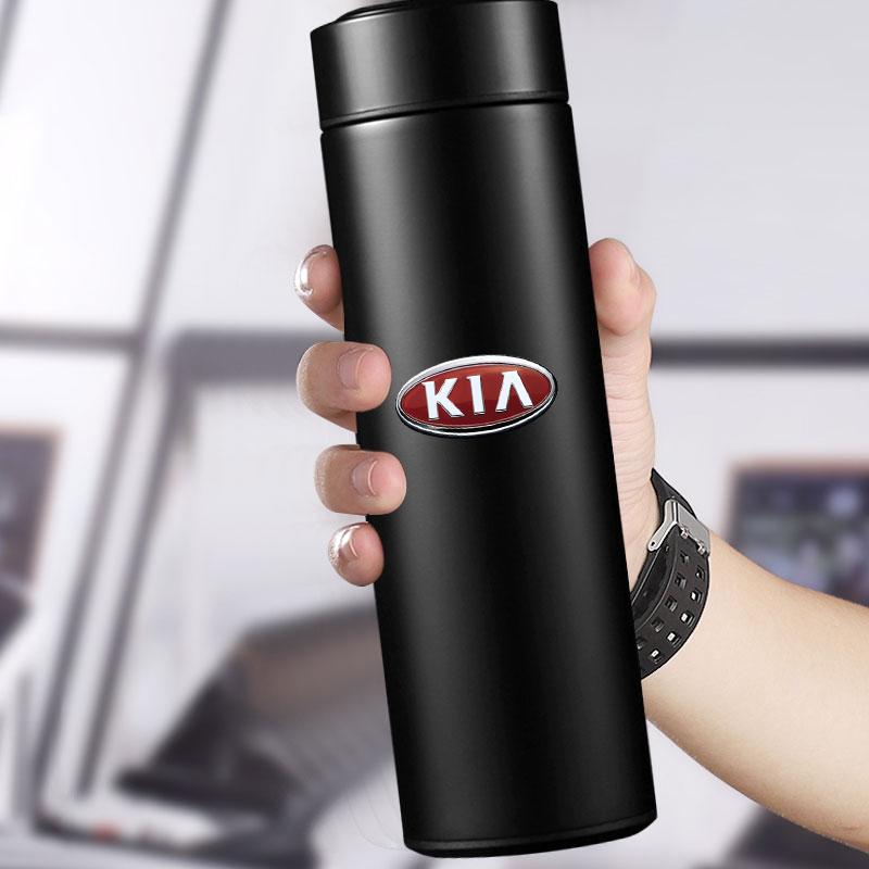 1 Stück Auto Smart Thermosflasche mit Temperaturanzeige Kaffeebecher Zubehör für KIA K5 K9 Sorento Ceed Sportage Carnival Stinger Forte Niro Cadenza