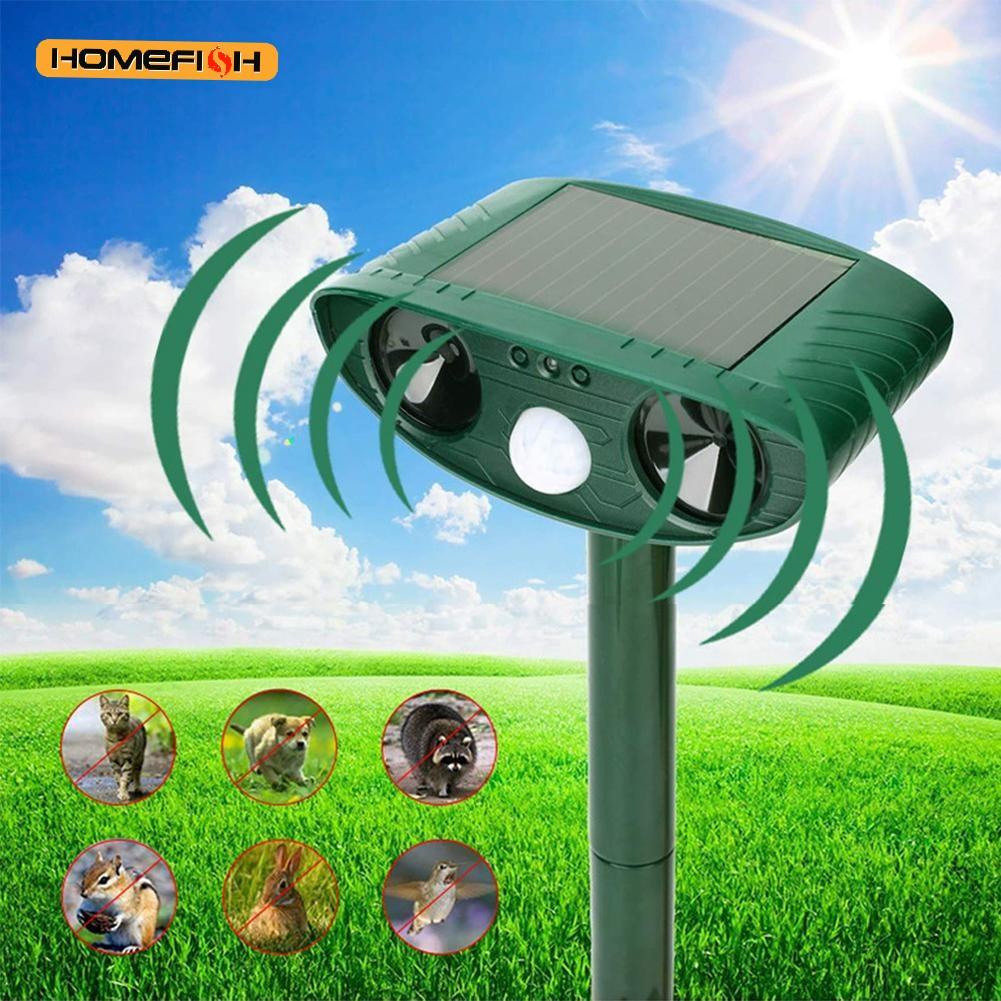 1pc Ultrasound Animal Repeller Solar Energy Cats And Dogs Repeller Rechargeable Garden FarmYard Waterproof Creature Deterrent