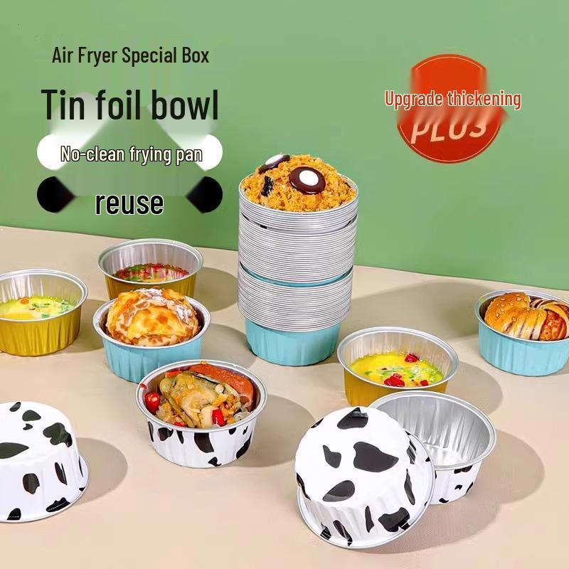 Aluminum Foil Air Fryer Bowls - Disposable Tart and Plate Molds.