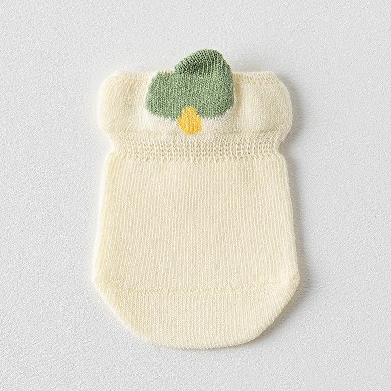 

Детские носки для пола Летний тонкий стиль Носки для младенцев и малышей Противоскользящие Милые мультяшные Бесшовные детские короткие носки one size жёлтый