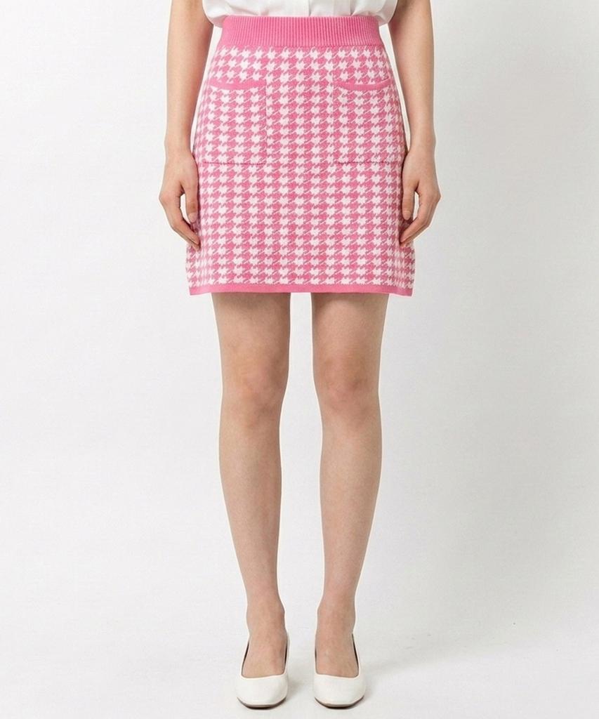 VANAKE Check Pattern Knit Skirt_Vb33Ksmv03Z