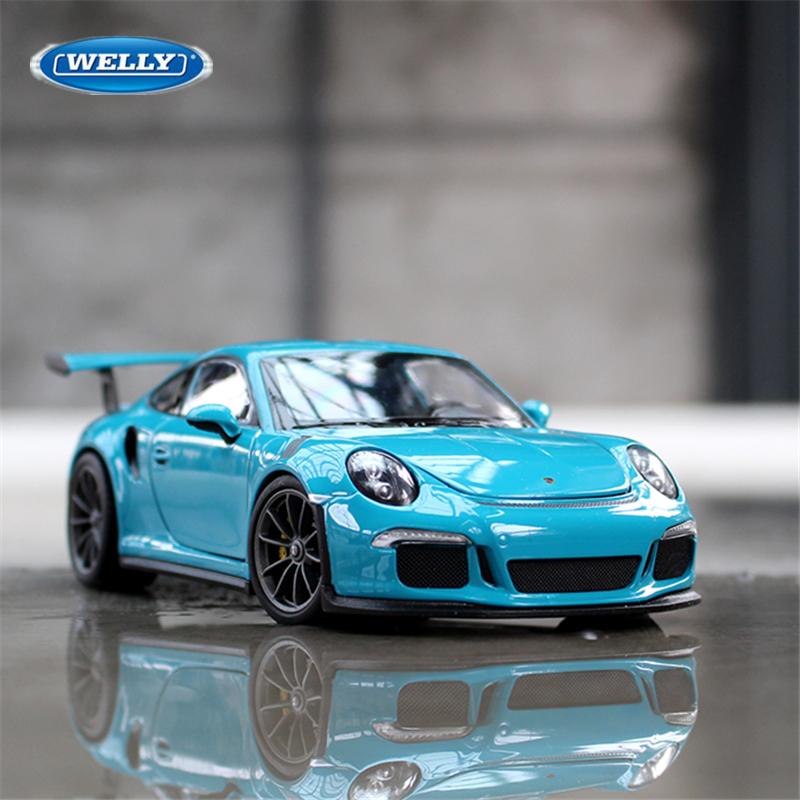 WELLY 1:24 Porsche 911 GT3 RS Alloy Sports Car Model Diecast Metal Racing Car Vehicles Model Simulation Collection Kids Toy Gift