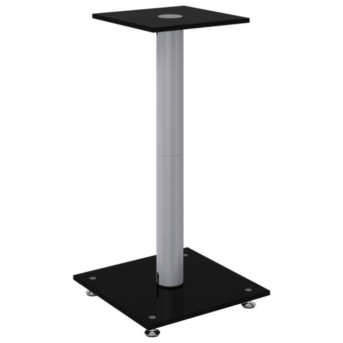 Speaker Stands 2 Pcs Black and Silver 1 Pillar