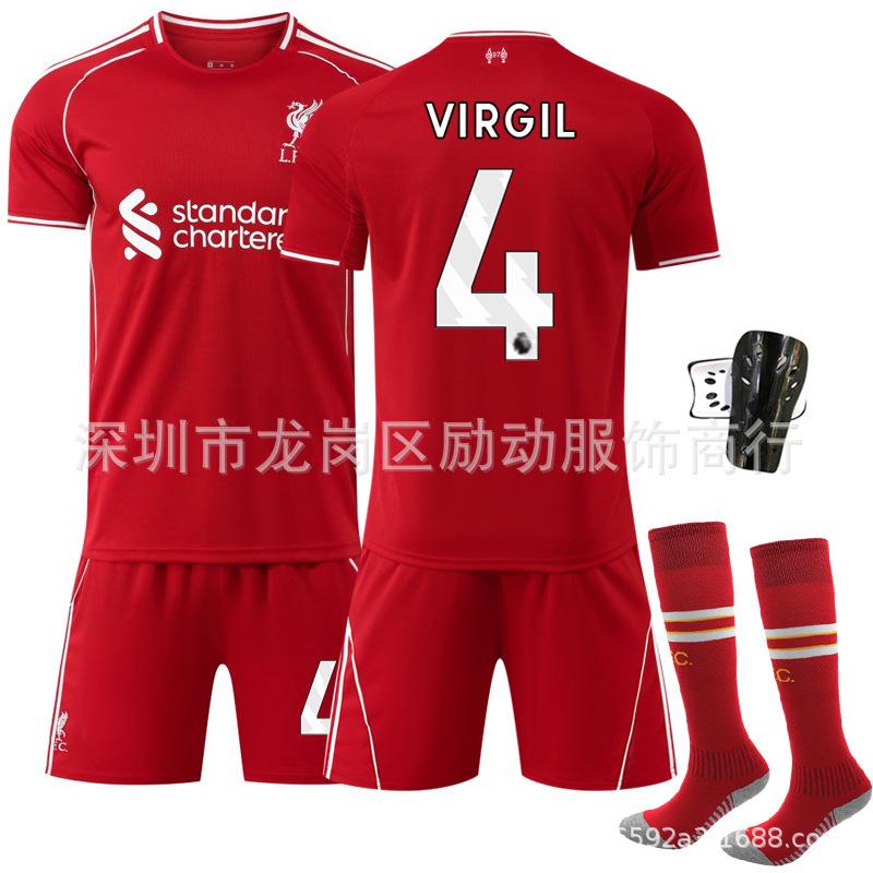 2 Quick-drying Club No. 1 Salah jersey Children's Liverpool home Nota football jersey set